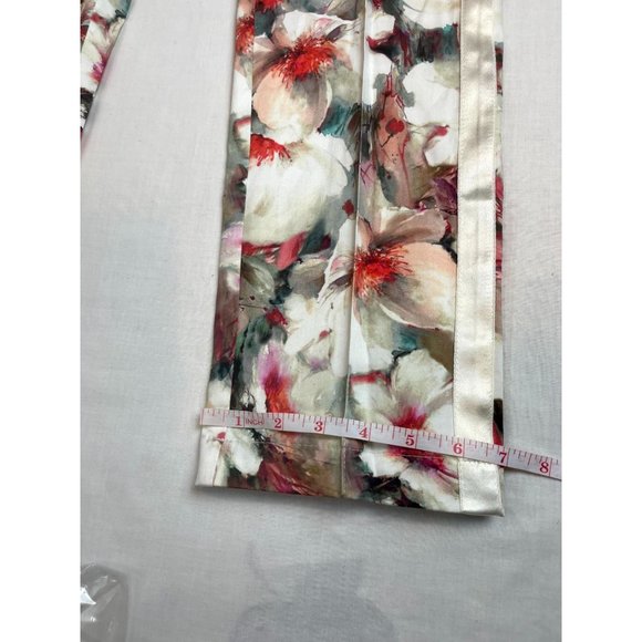 NWT Corel Women's Flower Cropped Pant Evie Pintuk Pockets Multicolor Size 36 - Picture 7 of 9